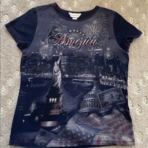 Patriotic cotton embellished tee